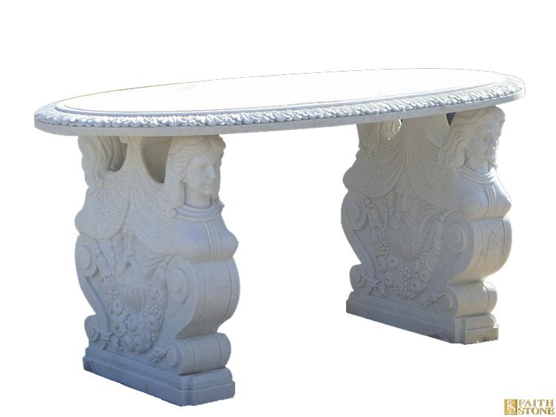tavolo da tè intagliato in marmo