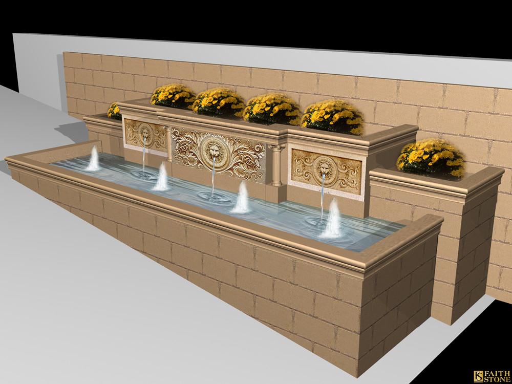 Progettazione del rendering della fontana d'acqua