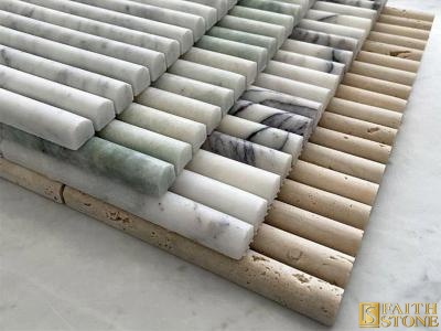 Curve fluted marble tiles