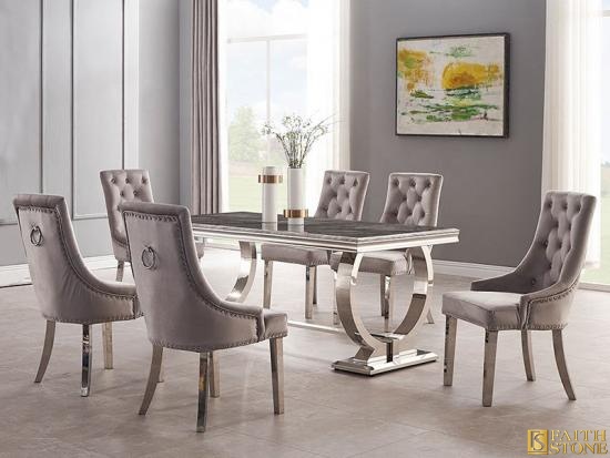 stainless steel marble dining table