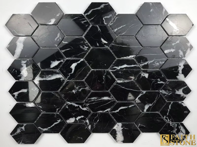 Nero Marquina marble Mosaic