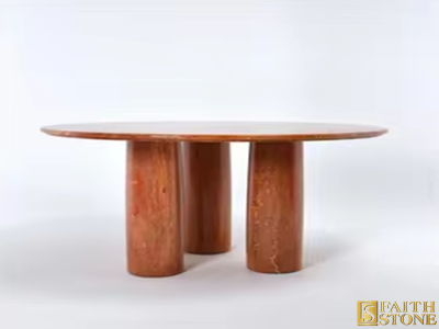 Red Travertine Dining Table